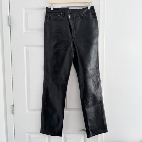 AGOLDE Criss Cross Pants in Black Recycled Leather, size 29 - Picture 3 of 10